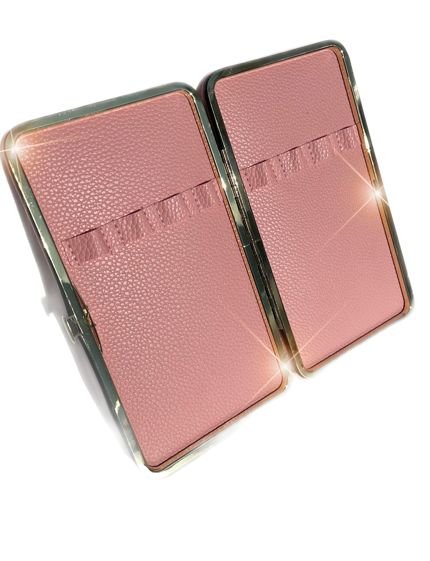 Pink & gold tweezers case